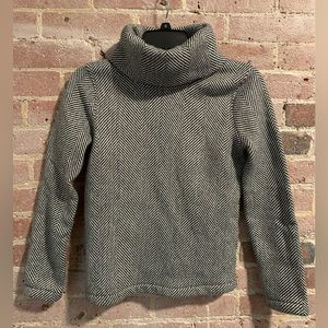 Black and White Herringbone Sweater